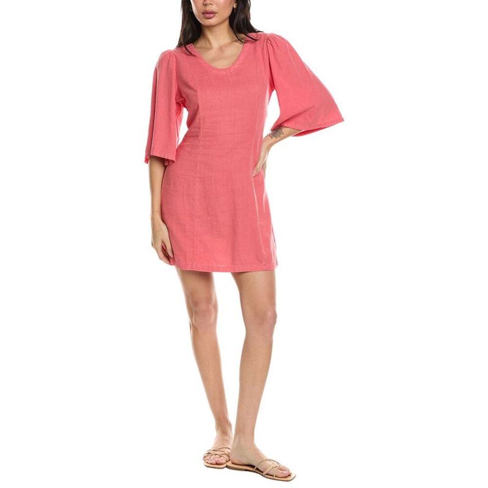 Young Fabulous & Broke Womens  Fiora Linen-Blend T-Shirt Dress, Red